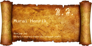 Murai Henrik névjegykártya